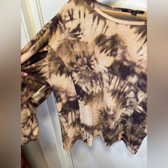 Zac & Rachel women’s brown tie dye oversized top with balloon sleeve size smalll - Picture 6 of 13